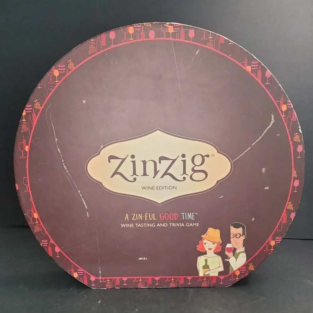 ZinZig Wine Edition Board Game Tasting Trivia True Fabrications Open Box